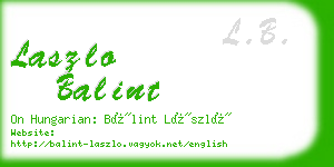 laszlo balint business card